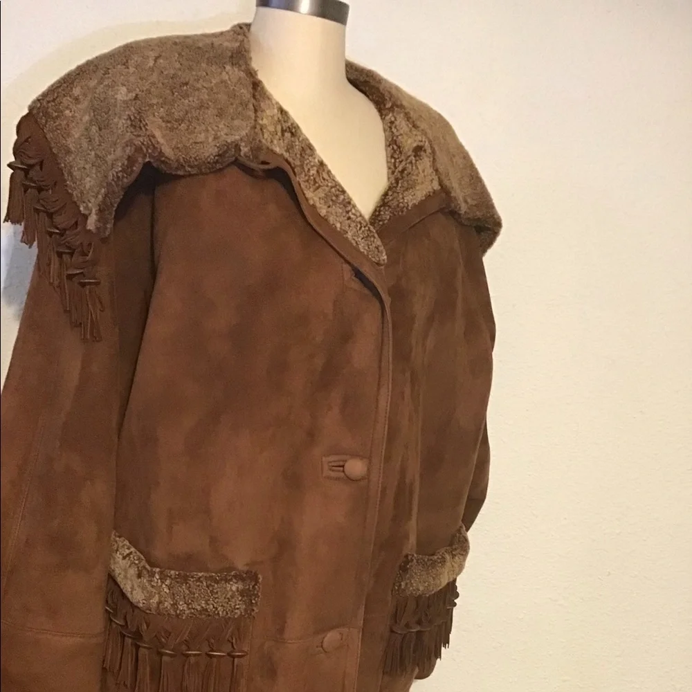 Christian for Nanak brown leather/shearling jacket
